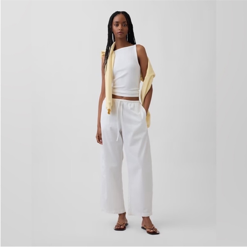 NWT! GAP New Off White Poplin Easy Barrel Pants - Multiple 🩷 #896423